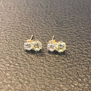 Two Tone Diamond Earrings